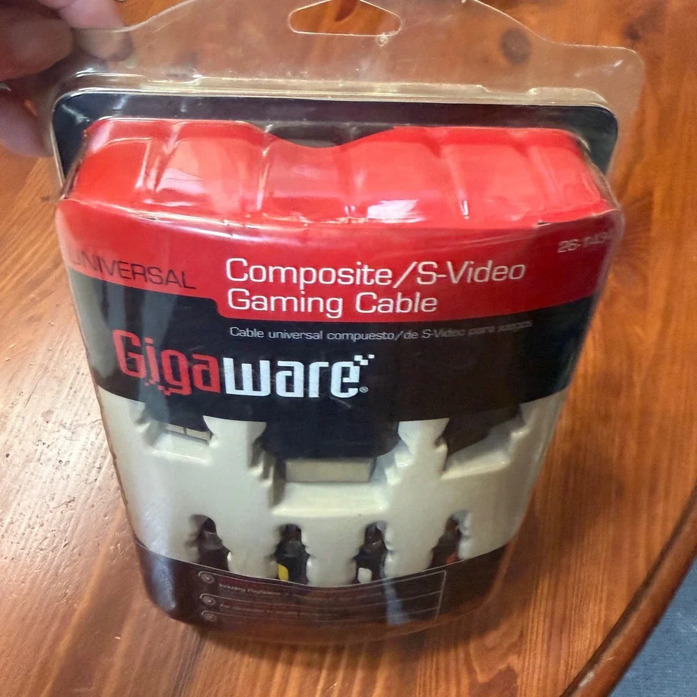 Gigaware Universal Composite S-Video Gaming Cable PS2 PS3 Xbox 360 Wii 26-1434